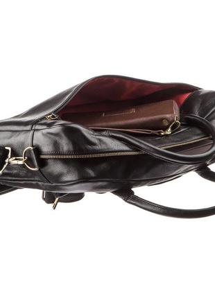 Чоловічий шкіряний великий портфель для ноутбука shvigel 19118 чорний5 фото