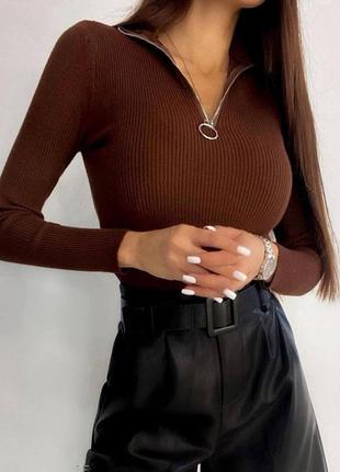 Водолазка з замочком в рубчик