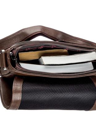 Мужская сумка на плечо флотар karya 17383 коричневая4 фото