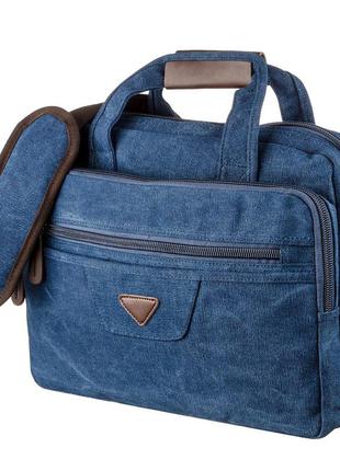Текстильна Сумка для ноутбука 15.6 на два відділення vintage 20179 синя