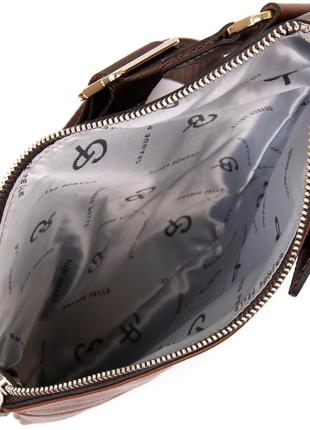 Стильная кожаная мужская сумка через плечо grande pelle 11358 коричневый4 фото