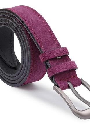 Красивый замшевый ремень для женщин vintage 20783 фиолетовый2 фото