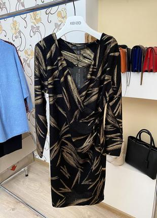 Праздничное новогодние платье на запах нарядное золото mela❤️london