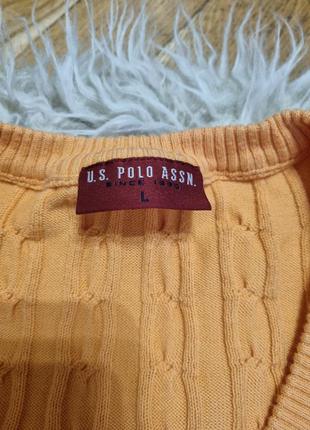 Персиковый свитер u.s.polo, м, l3 фото