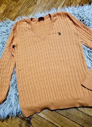 Персиковий светр u.s.polo, м, l