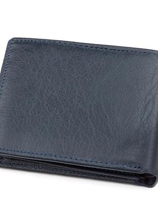 Мужской кошелек st leather 18326 (st108) кожаный многофункциональный синий2 фото