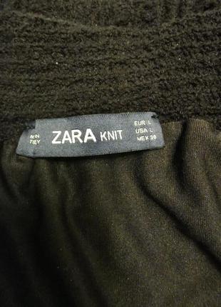 Тёплая вязаная юбка zara knit с кружевом на резинке стрейч6 фото