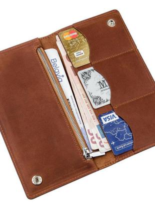 Бумажник мужской вертикальный матовый shvigel 16199 рыжий4 фото