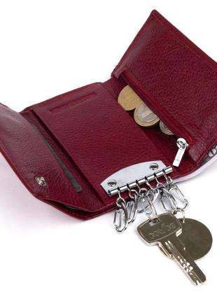 Ключница-кошелек женская st leather 19226 бордовая4 фото