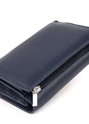 Горизонтальное портмоне из кожи унисекс на магните st leather 19336 темно-синее2 фото