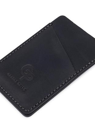 Шкіряний маленький картхолдер grande pelle 11529 чорний