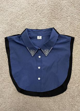 Черная манишка рубашка с заклёпками хлопок германия