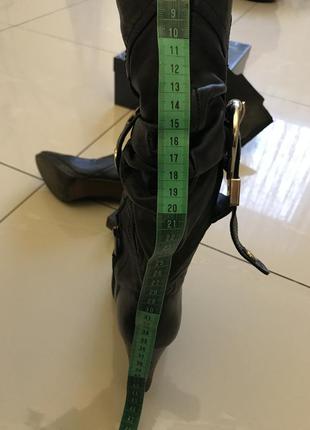 Шкіряні жокейські чоботи чорні до коліна7 фото