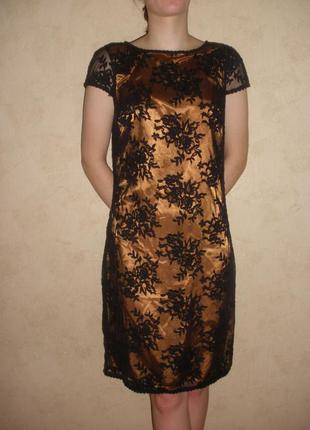 Кружевное черное короткое мини платье we на контрастном чехле1 фото