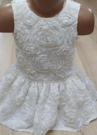 Нарядное платье фатин,цветы m&s kids 18-24