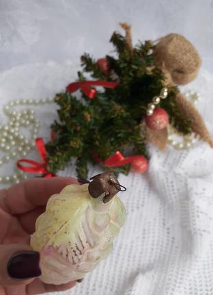 🎄❄шишка ☃️🎄ялинкова іграшка срср лите скло у холодній емалі новорічна радянська підвіска вінтаж5 фото