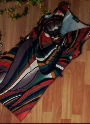 Женское платье- сарафан с ярким геометрическим принтом  "абстракция"2 фото