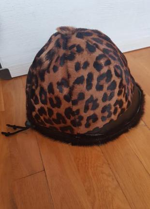 Натуральная шапка леопардовая4 фото