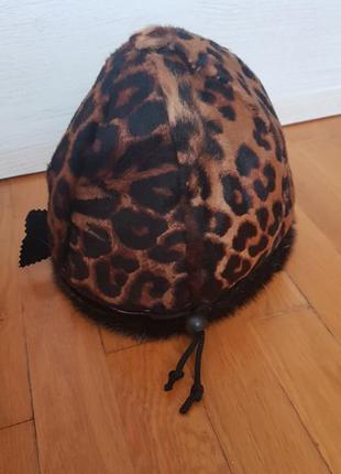 Натуральная шапка леопардовая5 фото