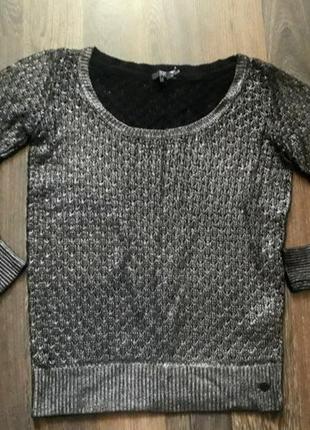 Кофта кофтрчка віскоза джемпер лонгслив натуральна тканина з золотистим напиленням