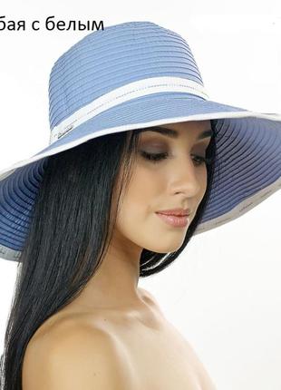 Пляжна капелюх - 006 - рожева з білим