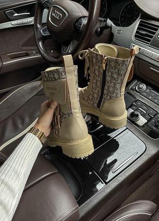 Зимние ботинки в стиле dior boots cream7 фото