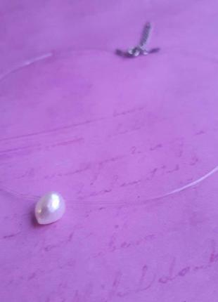 Чокер невидим леска жемчуж касуми барок колье одгрелье перлам цеп2 фото