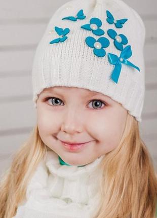 Вязаная шапка на девочку "мелисса"