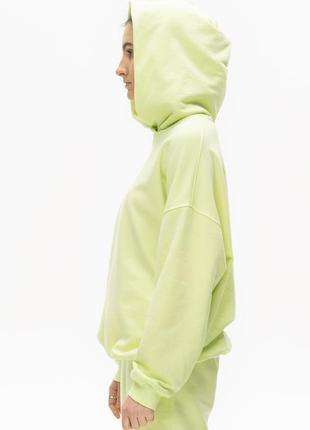 Худи оверсайз светлый лайм тринитка женский, комфортная толстовка цвета лайм,худи oversize