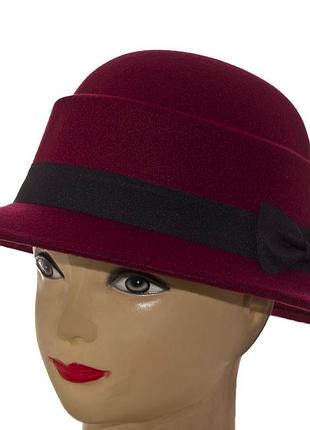 Шляпка с бантиком "нинель" - 16003 бордовый