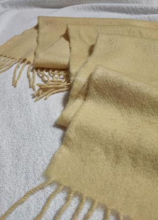 Кашемировый бежево-жёлтый шарф нежно жёлтый кашемир 100%3 фото
