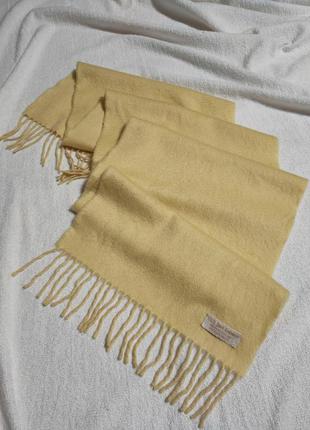 Кашемировый бежево-жёлтый шарф нежно жёлтый кашемир 100%2 фото