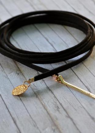Замшевий чокер шнурок
