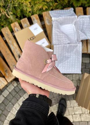 Угги ugg front bow pink