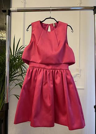 Коктейльное, малиновое платье topshop