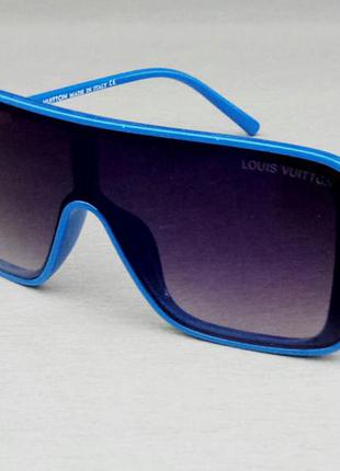 Louis vuitton стильні окуляри маска унісекс сині з дзеркальним напиленням