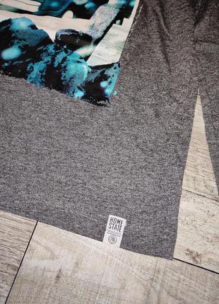 Серый лонгслив с рисунком, кофта, футболка с рукавом3 фото