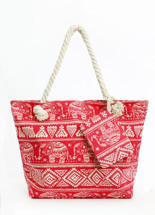 Летняя пляжная сумка "фаафу" - 1805 красный