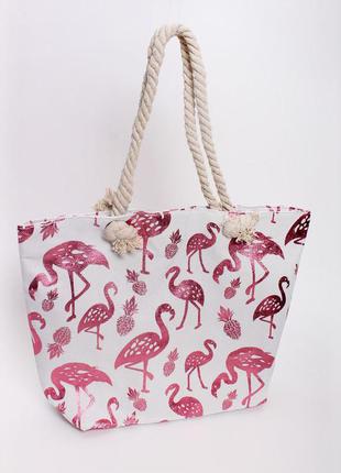 Пляжная сумка с тиснением "фламинго" "ванден" - 1923 розовый