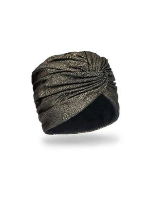 Женская демисезонная шапка "гардио" (gardio) - d018+gold чёрный+золото