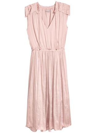 Сатиновое платье миди пыльная роза