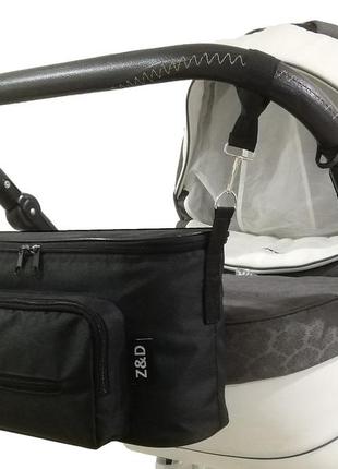 Сумка органайзер z&d smart для коляски черная с крючками на коляску (zdrowe dziecko, польша) к5 фото