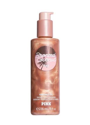 Американський пудра для тіла victoria's secret pink bronzed coconut body bronzer tint, 236ml1 фото