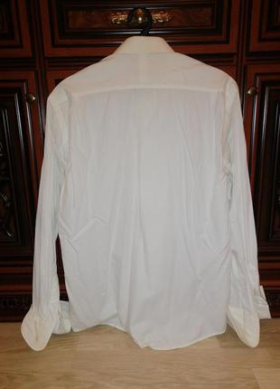 Рубашка белая коттон мужская2 фото