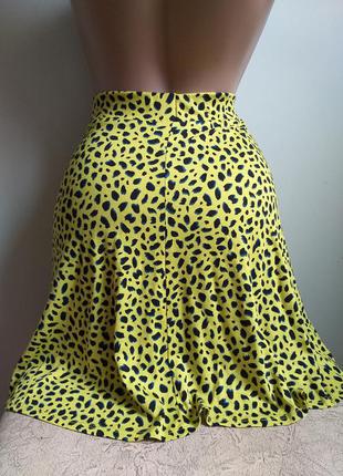 Леопардовая юбка. юбка клеш. желтая юбка миди, мини.6 фото