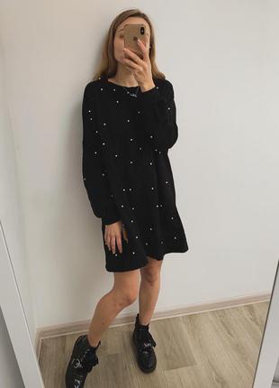 Очень красивое платье толстовка с бусинками1 фото