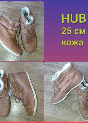 Черевики, напівчеревики, уггі timberland hub 25см по устілці (39-40р.). нідерланди. шкіра+штучне хутро.