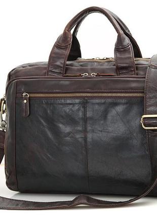 Сумка мужская сумка vintage 14393 под ноутбук 15.6 дюймов коричневая1 фото