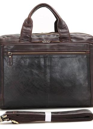 Сумка мужская сумка vintage 14393 под ноутбук 15.6 дюймов коричневая3 фото