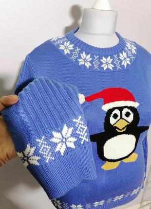 Christmas jumper с пингвином 🐧🌠2 фото